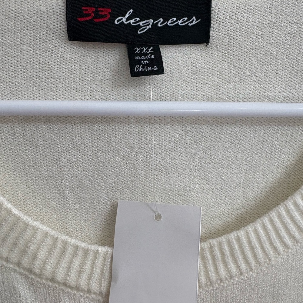32 Degrees Cream Sweater with Red Love Print - Picture 2 of 4